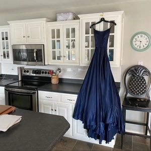 Sherri Hill Navy Prom Dress